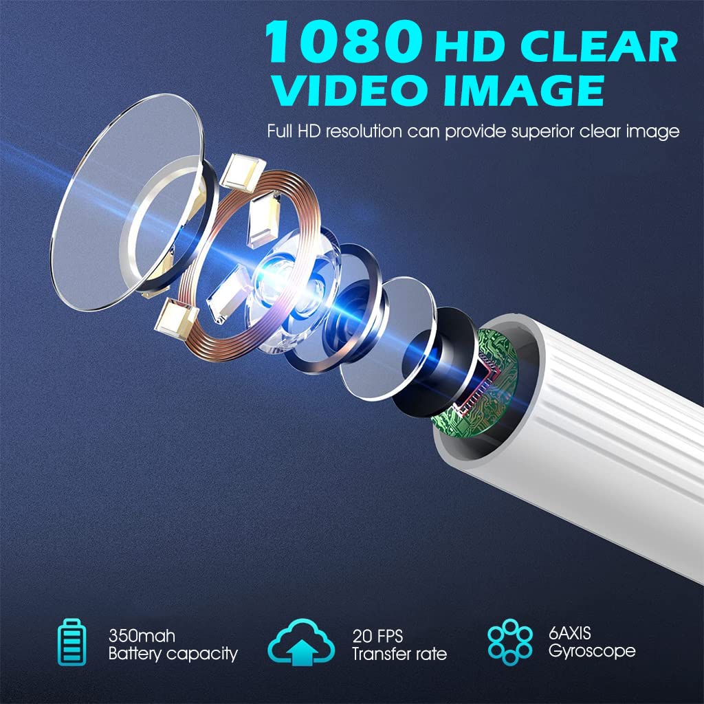 HASTHIP Ear Wax Remover Tool Kit Camera 9 Pcs Ear Cleaner Tool Wireless HD 1080P 3.9mm Ear Wax Cleaner Machine with 6 Led Lights 350 mAh Ear Camera for 5 Spade Ear Cleaner Camera for iOS & Android HASTHIP Ear Wax Remover Tool Kit Camera 9 Pcs Ear Cleaner Tool Wireless HD 1080P 3.9mm Ear Wax Cleaner Machine with 6 Led Lights 350 mAh Ear Camera for 5 Spade Ear Cleaner Camera for iOS & Android